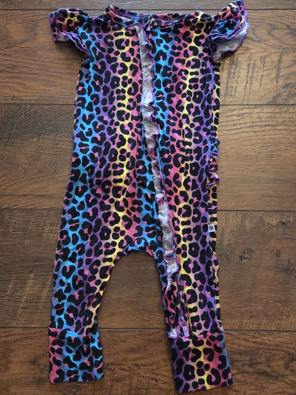 Bums And Roses Zip Romper Leopard 6-9m